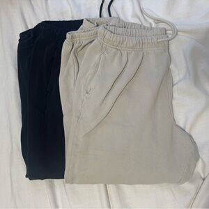 Old Navy Black and Light Gray Track Joggers - Drawstring Waist